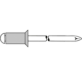 Blindklinknagel alu/staal, verzonken kop 120gr.